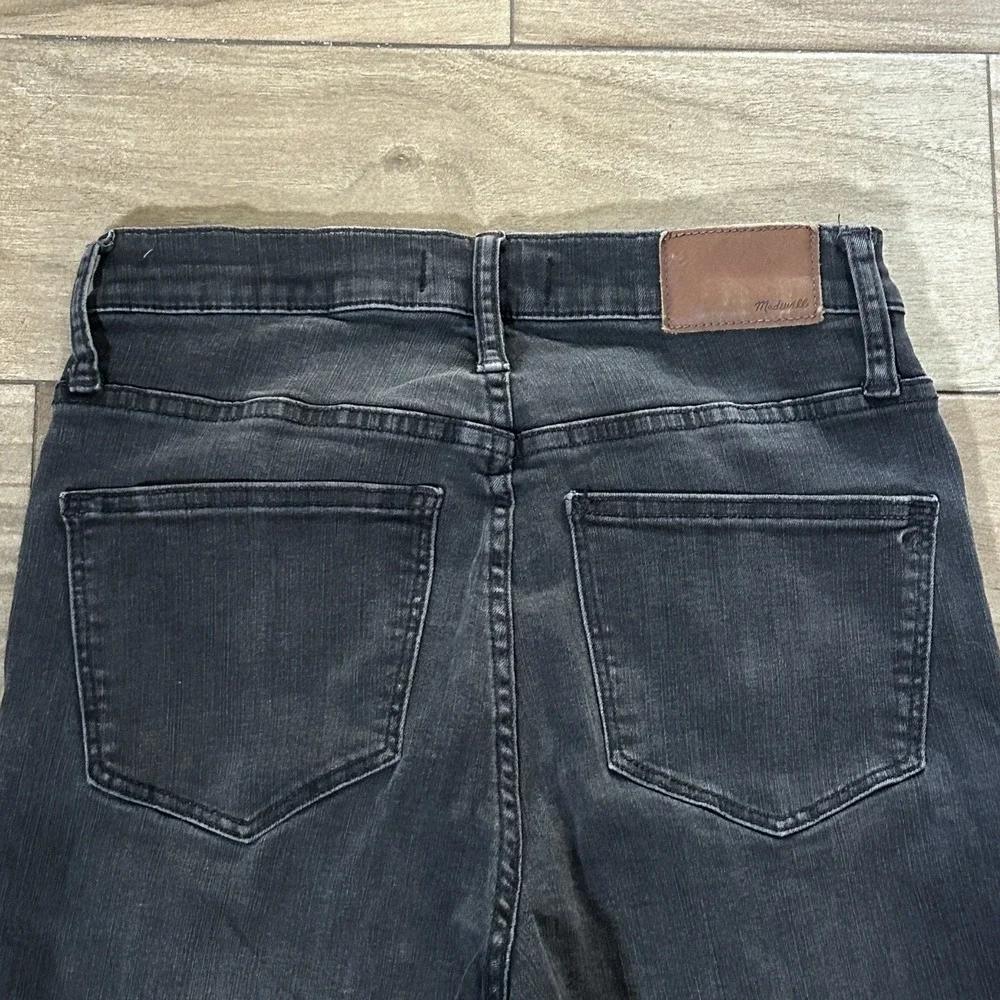 MADEWELL Cali Demi-Boot Jeans Womens 27 Cropped High Rise Frayed Grunge Charcoal